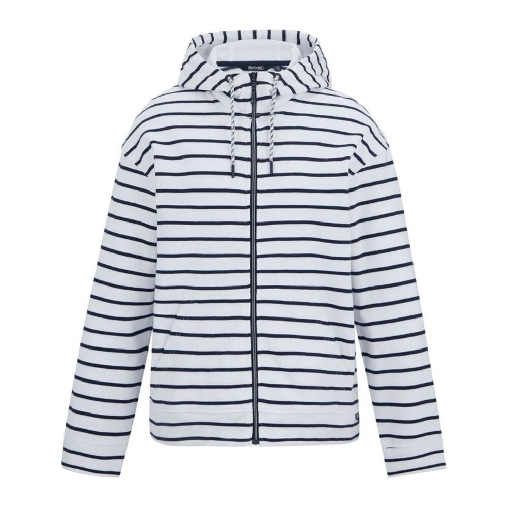Regatta Womens/Ladies Bayletta Striped Full Zip Hoodie / White/Navy